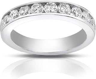 1.00 ct Ladies Round Cut Diamond Wedding Band in Channel Set in Platinum