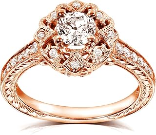 Kobelli Antique Style Diamond Engagement Ring 1/2 carat (ctw) in 14k Rose Gold