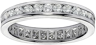Platinum Channel Set Round Diamond Eternity Anniversary Wedding Band (1.08-1.40 CT TDW)