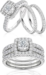 2 Carat Diamond Engagement Ring - 14 Karat Gold Ring for Women Diamond Anniversary Promise Band Size 4 to 11 Made in USA