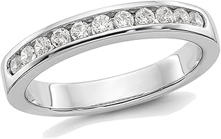 Platinum 1/2 Carat (ctw Color H-I, I1-I2) Semi-Eternity Diamond Channel Set Wedding Band