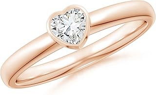 Angara Lab Grown Diamond Promise Ring for Women | Heart Shape Lab Diamond Heart Ring in 14K Solid Gold/Platinum | April Birthday, Anniversary, Gemstone Jewellery Gift