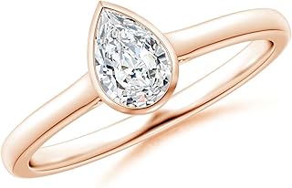 Angara Lab Grown Diamond Ring for Women | Pear Shape Lab Diamond Solitaire Ring in 14K Solid Gold/Platinum | April Birthday, Anniversary, Gemstone Jewellery Gift