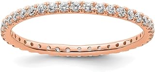 Solid Real 14k Rose Gold 1/2ct Diamond Anniversary Wedding Band Eternity Ring Size 8