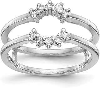 Real 14K White Gold Engagement Wedding Ring Diamond Guard (.225 cttw.)