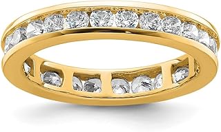 Sonia Jewels Real 14k Yellow Gold 1ct Channel Set Diamond Anniversary Wedding Band Eternity Ring Size 5.5