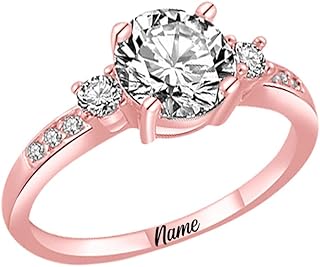 14K Gold 1.0Ct Lab Grown Diamond Engagement Ring for Her, IGI Certified, D-E Color, VS, 10K/14K/18K Real Gold Trilogy Diamond Ring with 0.3cttw Accent Stones for Women Wedding Christmas