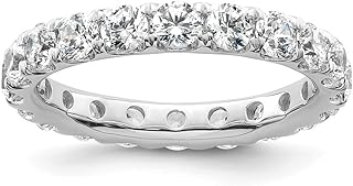 Sonia Jewels Real 14k White Gold 3ct Diamond Anniversary Wedding Band Eternity Ring Size 8