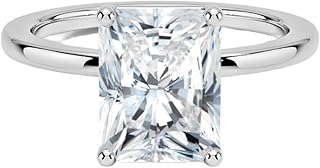 1 CT Asscher Cut Lab Grown Diamond Solitaire Engagement Ring for Women | IGI Certified Wedding Set Gift for Her (F-G, VS1-VS2, 950/10K/14K/18K, 4-12)