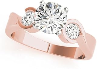 Three Stone Lab Grown Diamond Engagement Ring | Round Cut Centre with Side Diamonds | Solitaire Trilogy Design for Women | 0.50-5.00ct D/VVS | Solid Platinum, 9K/18K Gold, Silver | Luxury Jewellery