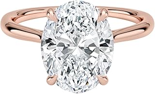 IGI Certified Oval Cut Lab Grown Diamond Ring In Ct 10K 14K 18K Solid Gold & 950 Platinum Solitaire Lab Grown Diamond Engagement Ring Christmas Gift For Women (1-5 Carat, Color:E-F, Clarity:VVS2)