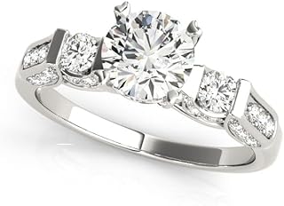 3 Stone Lab Grown Diamond Engagement Ring for Women | Timeless Trilogy Ring | Securely studded in Prong and Bar Set | Solid Gold(9K/18K), Platinum or Silver | 0.50ct to 5.00ct, D/VVS