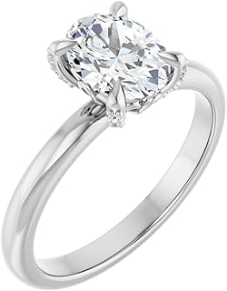 1-5 Ct IGI Certified Lab Grown Diamond Ring 950 Platinum & 10K 14K 18K Solid Gold Pave Prong Lab Grown Diamond Engagement Ring Christmas Gift For Women (1-5 Carat, Color:E-F, Clarity:VVS2)