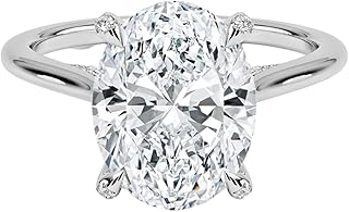 3 Ct IGI Certified Lab Grown Diamond Ring For Her 10K 14K 18K Solid Gold & 950 Platinum Pave Prong Lab Grown Diamond Engagement Ring Handcrafted with Love (3 Carat, Color:E-F, Clarity:VVS2)