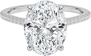 3 Ct IGI Certified Lab Grown Diamond Ring For Her 10K 14K 18K Solid Gold & 950 Platinum Hidden Halo Accented Lab Grown Diamond Engagement Ring Handcrafted with Love (3 Carat, Color:E-F, Clarity:VVS2)
