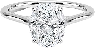 IGI Certified Oval Cut Lab Grown Diamond Ring 1-3 Ct 10K 14K 18K Solid Gold & 950 Platinum 1.4mm Provence Solitaire Lab Grown Diamond Engagement Ring Christmas Gift For Women (1-3 Carat)