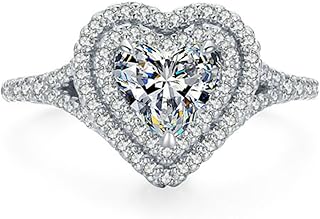 Wedding Band Rings for Women, Women's Engagement Ring Luxury Heart with Moissanite