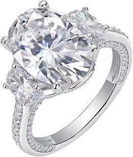 Moissanite Fashion Rings For Women, 9K/14K/18K White Gold/PT950 Platinum Luxury Oval Moissanite Ring 10x14mm