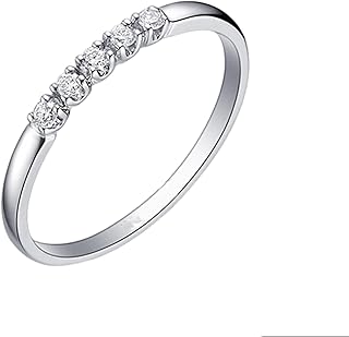 Platinum/9K/14K/18K White Gold Dainty Engagement Ring for Womens with 0.05ct Diamond