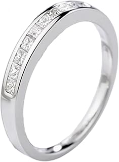 Platinum/9K/14K/18K White Gold Simple Promise Wedding Ring for Mens Womens with Diamond