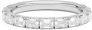 Customize Jewel Emerald Cut Lab Diamond Wedding Ring Band (7/8 ct. tw.) in Platinum,Women, DEF-VS