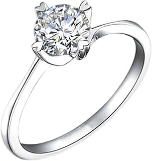 9K/14K/18K White Gold Diamond Engagement Ring, Classic Twisted Solitaire Ring Women Anniversary Bands with Natural Diamond 0.5ct Gold Personalized