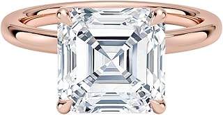 1-5 CT IGI Certified Asscher Cut Lab Grown Diamond Engagement Ring, Hidden Halo 1.5mm Ring, 10K/14K/18K Gold, 925 Sterling Silver, E Color VS1, Bridal Wedding Gift for Her