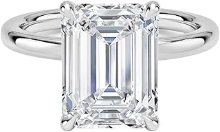 1-5 CT IGI Certified Emerald Cut Lab Grown Diamond Engagement Ring, Ring, 10K/14K/18K Gold, 925 Sterling Silver, E Color VS1, Bridal Wedding Gift for Her