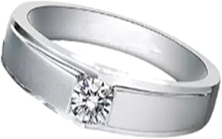 Diamond Couple Rings for Him and Her 9K/14K/18K White Gold, Classic Brushed Solitaire Band Gold Wedding Rings with Natural Diamonds Personalized