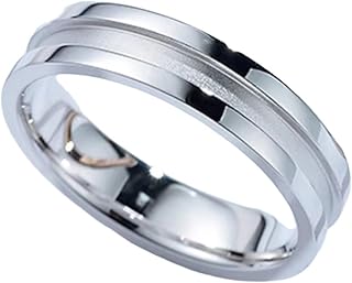 Wedding Rings for Couples 9K/14K/18K Gold, Classic Bicolore Fluted Ring White Gold Promise Rings His and Her with Diamonds Personalized