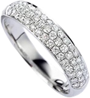 His and Her Diamond Engagement Rings White Gold 9K/14K/18K, Pavé Three Row Band Real Gold Wedding Ring for Couple with Natural Diamonds 0.35ct/0.01ct Personalized