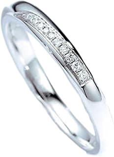 9K/14K/18K White Gold Wedding Band, Classic Rippled Pave Ring Gold Couple Rings for Him and Her with Diamonds Personalized