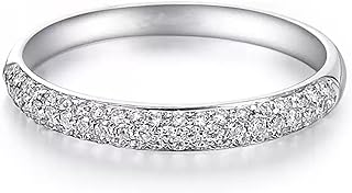 Platinum/9K/14K/18K White Gold Diamond Engagement Rings For Women, Luxury Sparkling Diamond Promise Engagement Ring for Women