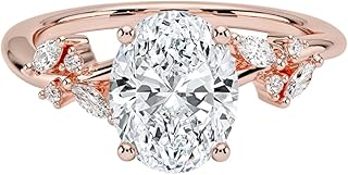 IGI Certified 1-5 Ct Oval Cut Lab Grown Diamond Ring – 10K/14K/18K Solid Gold, 925 Sterling Silver | Nature Inspired Engagement Ring for Women