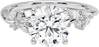 IGI Certified 1-5 Ct Round Cut Lab Grown Diamond Ring – 10K/14K/18K Solid Gold, 925 Sterling Silver | Nature Inspired Engagement Ring for Women