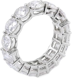 Ring Jewelry Women 9K/14K/18K White Gold with Luxury Round and Rectangle Moissanite Engagement Ring Size 4-12