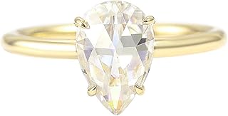 Promise Engagement Rings Women 9K/14K/18K Gold/925 Sterling Silver Simple Teardrop Diamond Ring Size 4-12