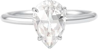 Promise Engagement Rings Women 9K/14K/18K Gold/925 Sterling Silver Simple Teardrop Diamond Ring Size 4-12