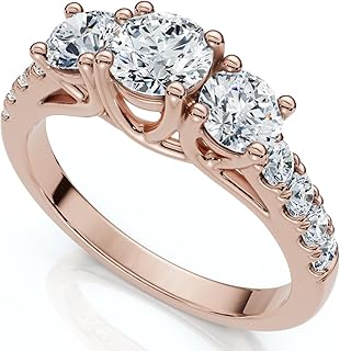 P3 POMPEII3 Pompeii 1 1/4Ct Three Stone Diamond Engagement Ring 14k Gold or Platinum Lab Grown (F/G,VS1-VS2)