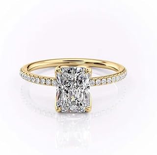 1.5 Carat Lab Grown Diamond Ring VVS2 10K 14K 18K Solid Gold Lab Grown Diamond Engagement Ring Hidden Floral Halo Wedding Bridal Anniversary Ring Valentine Gift for Women(IGI Certified)