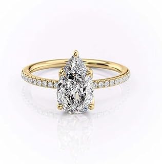 3 Carat Lab Grown Diamond Ring VVS2 10K 14K 18K Solid Gold Lab Grown Diamond Engagement Ring Hidden Floral Halo Wedding Bridal Anniversary Ring Valentine Gift for Women(IGI Certified)