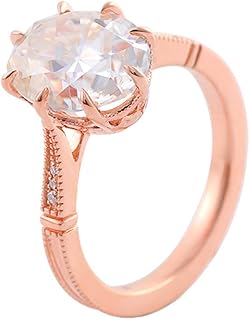 Engagement Wedding Ring Anniversary Rings for Women, 18K Rose Gold Promise Rings for Women Luxury 8 Claw Oval Moissanite 1ct-3ct Ring Rose Gold