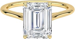 IGI Certified 1-5 Ct Emerald Cut Lab Grown Diamond Ring – 10K/14K/18K Solid Gold, 925 Sterling Silver & 950 Platinum | Provence Solitaire Engagement Ring for Women