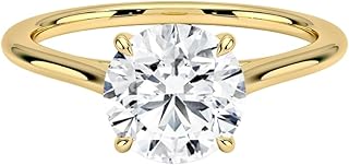 IGI Certified 1-5 Ct Round Cut Lab Grown Diamond Ring – 10K/14K/18K Solid Gold, 925 Sterling Silver & 950 Platinum | Provence Solitaire Engagement Ring for Women