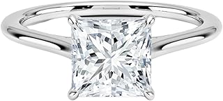 IGI Certified 1-5 Ct Princess Cut Lab Grown Diamond Ring – 10K/14K/18K Solid Gold, 925 Sterling Silver & 950 Platinum | Provence Solitaire Engagement Ring for Women