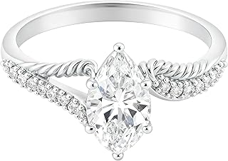 18K Gold Lab Grown Diamond Pear Cut Engagement Ring for Women | 1 Carat VVS1-VVS2 Pavé Setting Twisted Band | Perfect for Wedding, Anniversary, Valentine's Day
