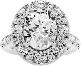 1–5 Carat Oval Cut Lab Grown Diamond Ring VVS2 10K 14K 18K Solid Gold Lab Grown Diamond Engagement Ring Vintage Halo Wedding Bridal Anniversary Ring Valentine Gift for Women(IGI Certified)