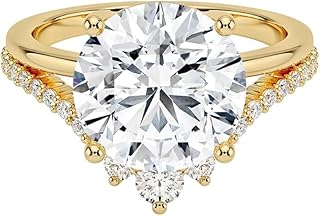 Lab Grown Diamond Ring E-F Color 4 CT Round Brilliant Cut, 10K 14K 18K Solid Gold VVS1-2, IGI Certified, Engagement Wedding Bridal Anniversary Propose Ring For Her