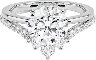 Lab Grown Diamond Ring 2 CT Round Brilliant Cut, 10K 14K 18K Solid Gold VVS1-2, E-F Color, IGI Certified, Engagement Wedding Bridal Anniversary Promise Ring for Her