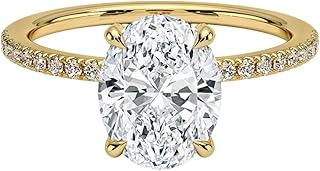 IGI Certified 1-5 Ct Oval Cut Lab Grown Diamond Ring – 10K/14K/18K Solid Gold, 925 Sterling Silver & 950 Platinum | Hidden Halo Engagement Ring for Women